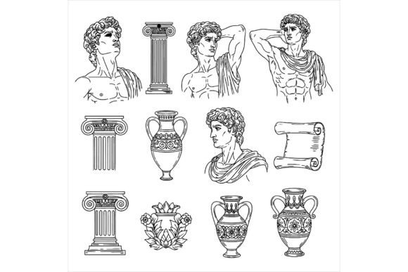 Ancient Greek Illustrations of People for Crafters