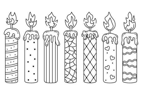 Black Line Candle Set: Illustrations for Branding