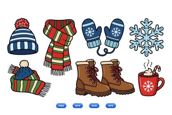 Cozy Winter Fashion Clipart Set: Editorial Illustrations