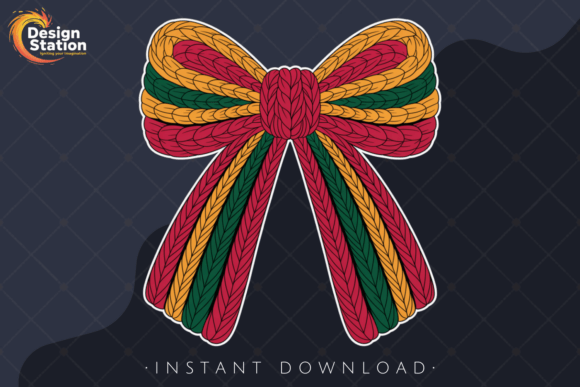 Crochet Juneteenth Bow Illustration PNG Review