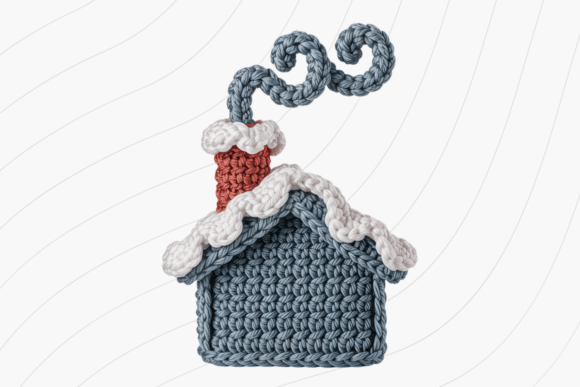 Crochet Winter House PNG: Cozy Illustrations