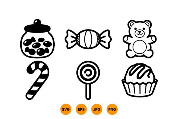 Cute Candy Clipart Icons: Sweet Illustrations