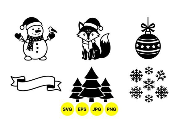 Cute Winter Holiday SVG Clipart for Illustrations