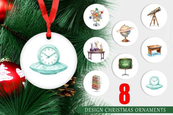 Galactic Classroom Watercolor Ornament: Illustrations for Bloggers