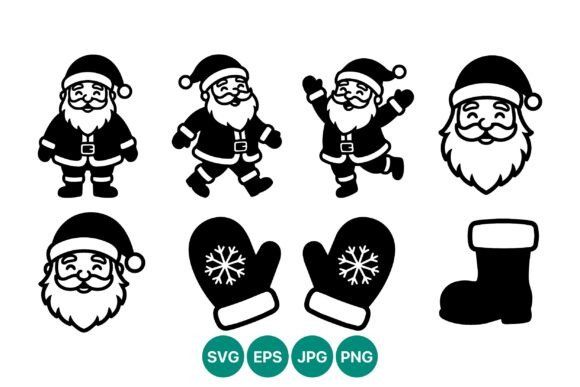 Reviewing the Santa Claus Black and White Icon Set