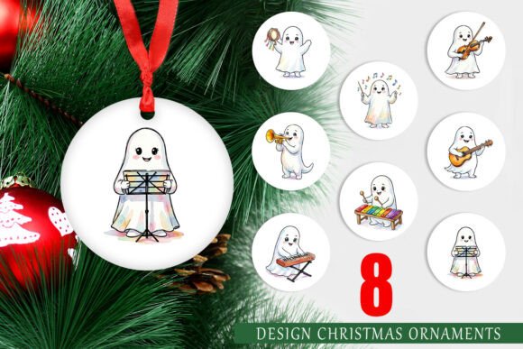 Reviewing the Watercolor Musical Ghost Ornament PNG