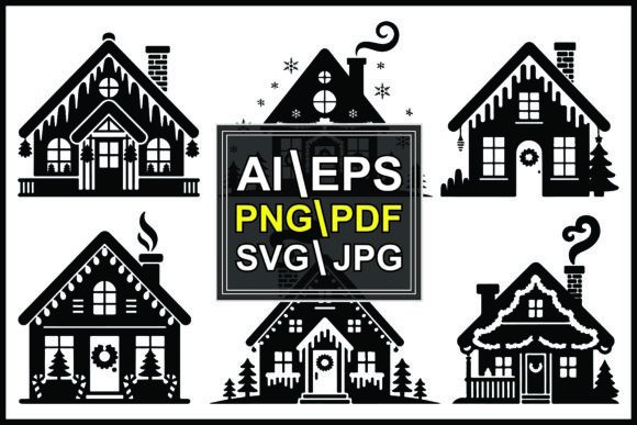 Silhouette Gingerbread Houses Holiday Illustrations Review