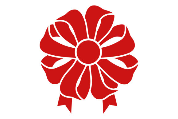 Stylish Red Rosette Bow: Premium Illustrations