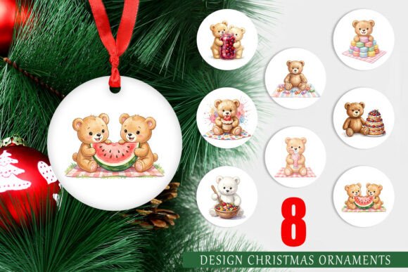 Watercolor Bear Picnic Dessert Ornament Review