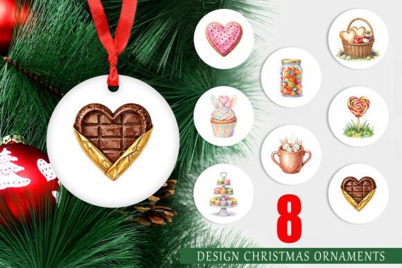Watercolor Easter Heart Ornament PNG Illustrations