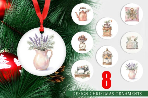 Watercolor Holiday Hearth Ornament PNG for Illustrations