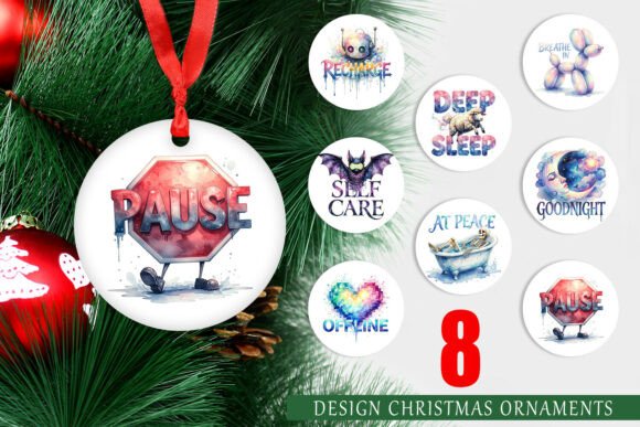 Watercolor Rest Recharge Ornament PNG Review
