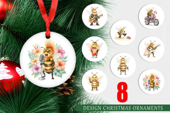 Watercolor Rocker Bee PNG for Illustrations