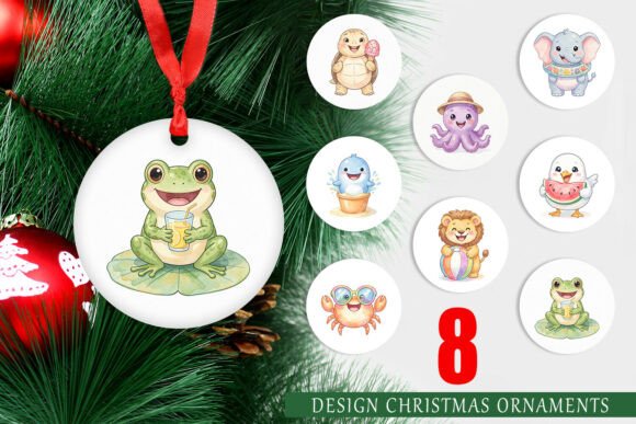 Watercolor Summer Animal Ornament PNG Review