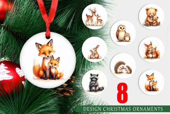 Watercolor Woodland Animal Ornament PNG Review